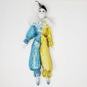 Sankyo Mime Collectible Porcelain Music Clown Doll